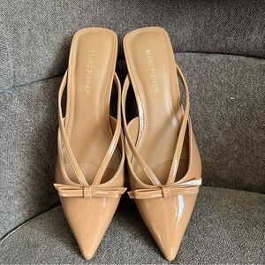 Marc Fisher Nude Patent Bow Slingback Heels size 7